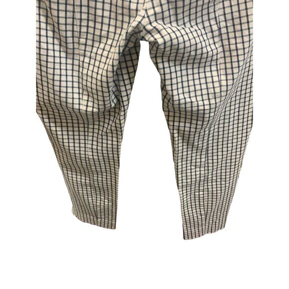 Anthropologie The Essential Slim Trousers Cream/Black Plaid Pants SZ 8 - Picture 7 of 12